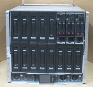 HP Blade System BL C7000 G3 Blade Chassis 3x BL460C Gen8 6x E5-2650v2 384GB RAM - Picture 1 of 15