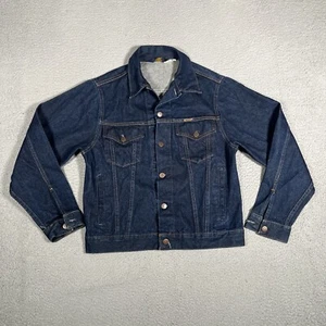 Vintage Wrangler Jacket Mens 38 Blue Trucker Denim Casual Preppy 100% Cotton USA - Picture 1 of 11