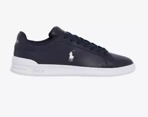 Polo Ralph Lauren Heritage Court II Leather Sneaker White Navy Men's Size 8-13 - Picture 1 of 5