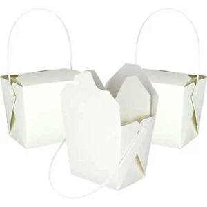 White Paper Noodle Boxes 7.5cm X 5.5cm X 8.5cm Pack of 4 Party Supplies Favour - Picture 1 of 3