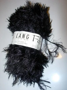 LANG FOX SWISS KNITTING CROCHET SCARF DESIGNER FIBER ARTS YARN CRAFT BLACK 50G - Picture 1 of 3