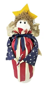 Bambola angelo patriottico peluche statuina stelle righe indipendenza americana arte popolare - Foto 1 di 7