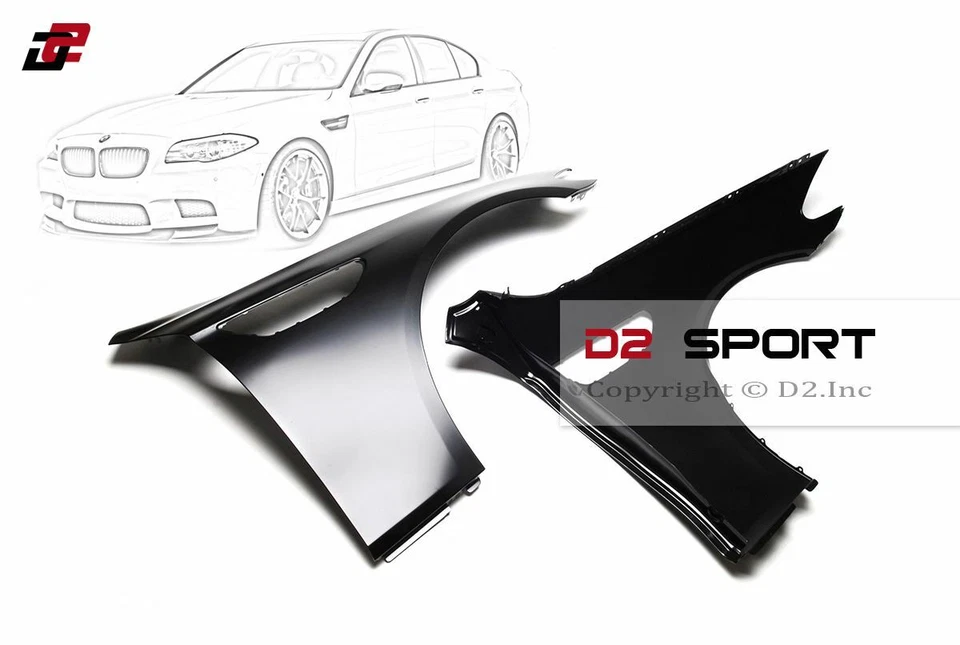 M5 Look Style Steel Front Fender Set 2 PCS fits 2011-2016 BMW F10 5-Series Sedan - Imagem 1 de 1