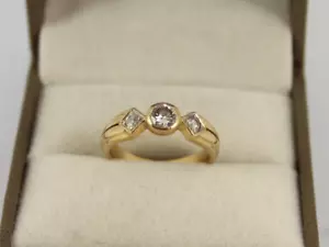 Anello Trilogia Diamanti Oro 18ct Donna Taglia i 1/2 375 3,7g ic59 - Foto 1 di 3