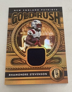 2022 Gold Standard Gold Rush Rhamondre Stevenson Jersey Relic #027/299 Patriots