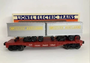 LIONEL  # 6-19404  " WESTERN MARYLAND FLAT W/ TRAILERS - Picture 1 of 3