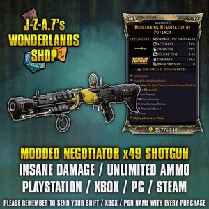 PS/XBOX/PC Tiny Tina's Wonderlands NEGOCIADORA ESCOPETA MODIFICADA MOB CLEARER MOD - Imagen 1 de 2