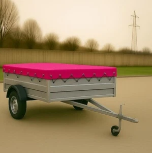 Cubierta de remolque de 4 pies x 7 pies lona impermeable PVC cable elástico fucsia - Imagen 1 de 5