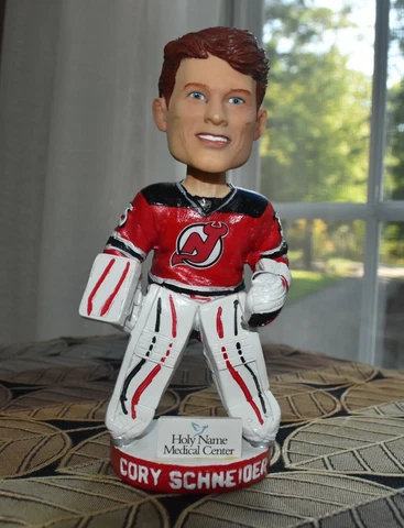 New Jersey Devils Cory Schneider 7” bobble head, Holy Name Medical Center Cover