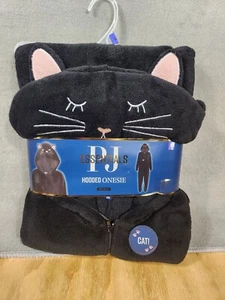 New Adults CAT Hooded One Piece Pajamas Sleepwear Zipper front Large - Picture 1 of 5