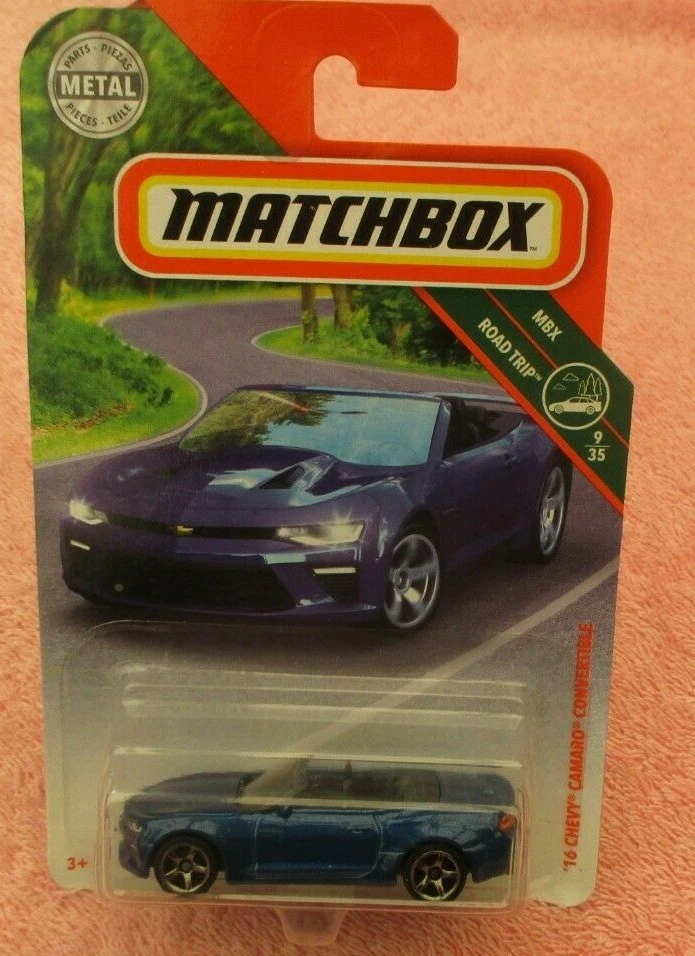 matchbox 16 chevy camaro convertible  mbx 2018 long card - Image 1 of 1