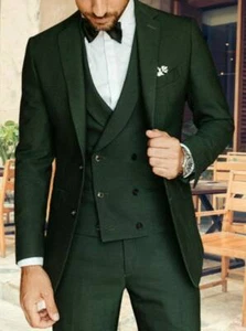 Mens Tuxedo Suit Green Slim Fit Suit Groom Wedding Party Wear Dinner Coat Pants - Picture 1 of 7