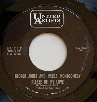 George Jones & Melba Montgomery Please Be My Love / Will There Ever 45 rpm NM Foto 1 de 2
