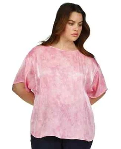 Top de manga corta Michael Kors para mujer con estampado de pétalos $110, ramo, XL - Imagen 1 de 5