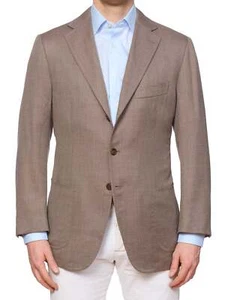 CESARE ATTOLINI Napoli Handmade Twill Super 140'S Blazer Jacket EU 54 US 44 - Picture 1 of 7