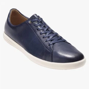Cole Haan Grand Crosscourt Navy Blue Leather Sneakers Size 10 Low Top Lace Up - Picture 1 of 16