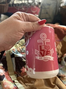 "I Love My Sailor" pink and red anchor LOVE quality mint - Picture 1 of 11