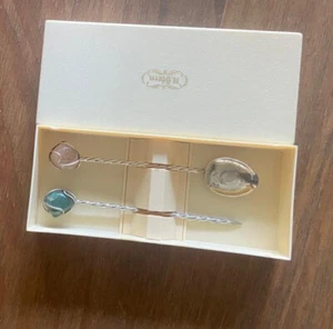 Vintage H Stern Precious Stone Spoon Olive Pick Bar Set. Original Box - Picture 1 of 7