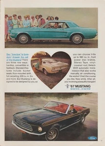 1967 Ford Mustang - Convertible, Hardtop, Fastback - Women Look - Print Ad Photo - Picture 1 of 1