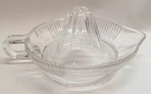 Clear Glass Hand Juicer Reamer Ribbed Juice Oranges Limes Lemons 8.25''  - Picture 1 of 4