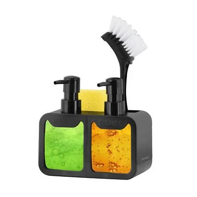 Innoteck Essentials 2-in-1 Waschbecken Organizer mit Hand- und Seifenspender