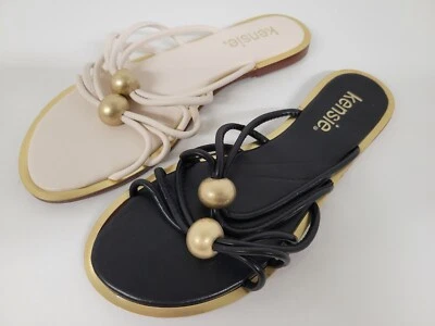 (Color desajustado negro/blanco): Sandalias Kensie Buttercup para mujer talla 6 muestra Foto 1 de 4