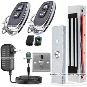 Sistema de Control de Acceso a Puerta, Cerradura Magnética Eléctrica 400Lbs +2 Mandos a Distancia - Imagen 1 de 12