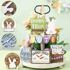Wooden Easter Layered Tray Decoration Wood Chips Home Holiday Decoration