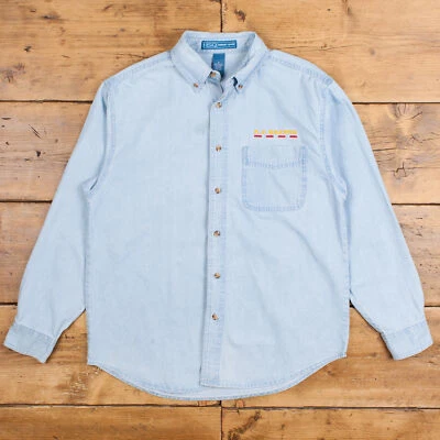 Vintage Harvard Square Denim Shirt Button M Lightweight Mens Long Sleeve Blue - Image 1 of 4
