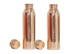 2er Set Kupfer Trinkflasche mit Auslaufsicher für Ayurveda Gesundheit Nutzen 950 ml - Bild 1 von 3