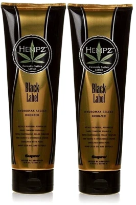 Lot of 2 - Hempz Lotion Black Label Hydromax Select Bronzer 8 oz each - Image 1 of 3