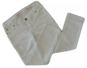 Lands End Mädchen Übergröße 7 weiß 5 Taschen Bleistift Bein Jeans verstellbare Taille 7+ - Bild 1 von 4