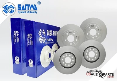 FRONT AND REAR BRAKE ROTOR SET GEOMET COATED FOR AUDI A4 A4 QUATTRO  2005 - 2009 — 第 1/4 张图片