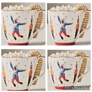 NUEVO JUEGO DE 4 TAZAS DE SOLDADO Anthropologie New York City Ballet Cascanueces Postre - Imagen 1 de 5
