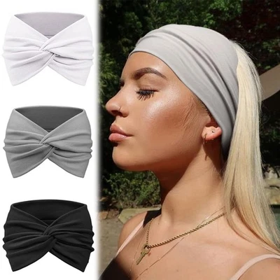 4pcs Women's Headband Wide Non-Slip Breathable Sweat-Absorbent Headscarf CN - Image 1 of 4