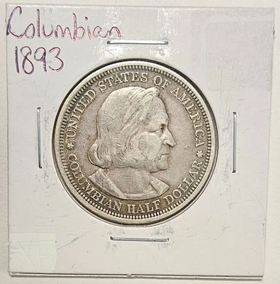 1893 50c US Commemorative Columbian Exposition Silver Half Dollar Coin - Image 1 of 2