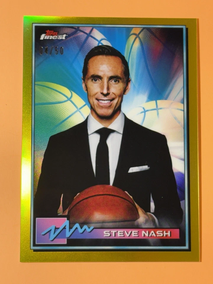 2021 Topps Finest - Steve Nash #38 Gold Refractor /50 - Image 1 of 4