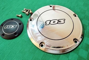 103 Engine Timing Covers for Harley Davidson DYNA Model, Chrome/Black EUC FREESH - Bild 1 von 5