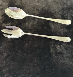 Thanksgiving versilbert Salat Servier Set 2 Stück Gabel & Löffel 10" Vintage - Bild 1 von 2