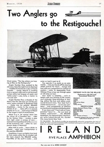 1930 Ireland Amphibion Aircraft Ad 9/19/2025p - Picture 1 of 1
