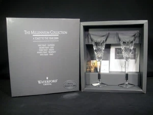 Waterford Crystal The Millennium Collection Toasting Flutes Prosperity Set of 2 - Picture 1 of 20