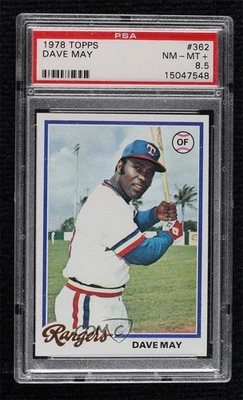 1978 Topps Dave May #362 PSA 8.5 - Image 1 of 2