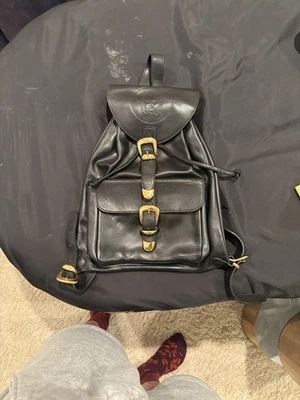 VGUC- Vintage Versace Leather Backpack W/embossed Medusa Head& Gold Hardware - Image 1 of 4