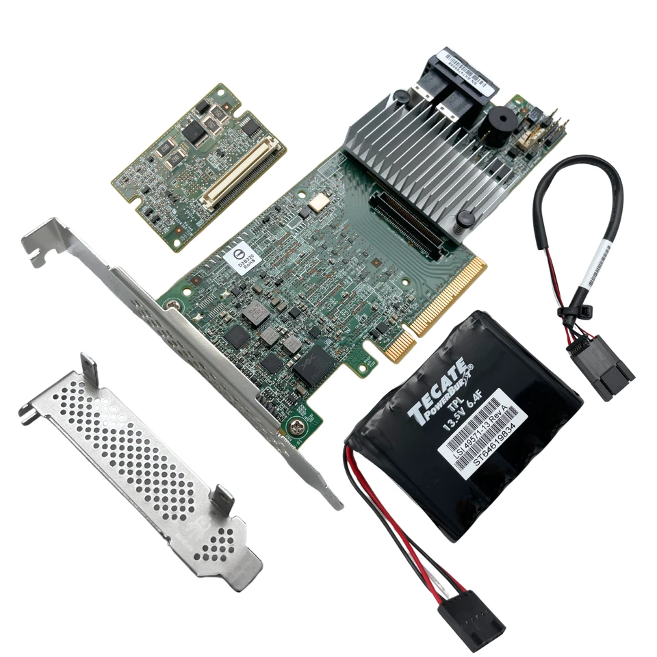 LSI Broadcom 9361-8i RAID Controller 12G PCIe 1GB SAS/SATA F&L P + LSICVM02 - Bild 1 von 4