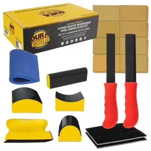 Dura-Gold Luthier Guitar Master Woodworker Hand Sanding Block Set, 40 Sandpaper - Picture 1 of 5