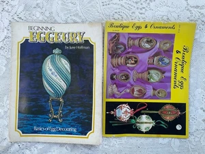 Lot 2 Eggeury Boutique & Beginning Egg Crafts Instruction Books June Hoffman Vtg - Picture 1 of 9