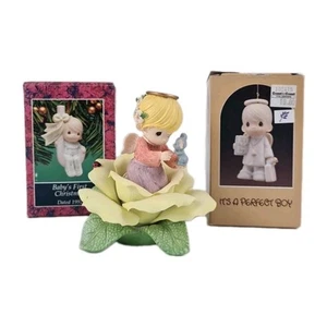 🚨 Precious Moments 682365L Yellow Rose- Angel And Mouse Figurine + 2 Ornaments - Picture 1 of 7