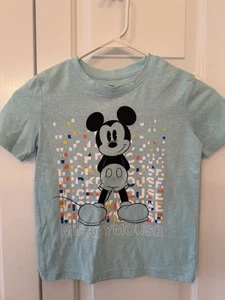 Disney Children’s Size 6 Teal Mickey Mouse Short Sleeve Shirt - Picture 1 of 3