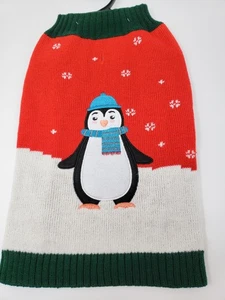 Maglione per Cani - Pinguino - Maglia Rossa con Bianco - Medium - Nuovo con Etichetta - Foto 1 di 2