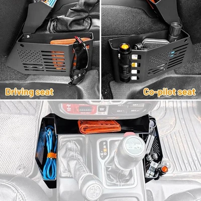 Caja de almacenamiento de consola central de metal accesorios de automóvil para Jeep Wrangler JL JT 2018-23 Foto 1 de 4
